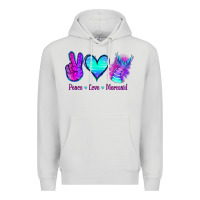 Dove Grey Peace Love Mermaid Premium Hoodie - Jasminsmagicworld