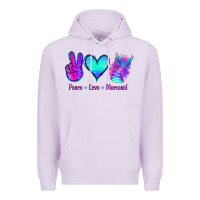 Lilac Peace Love Mermaid Premium Hoodie - Jasminsmagicworld