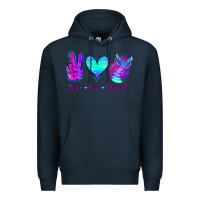 Navy Peace Love Mermaid Premium Hoodie - Jasminsmagicworld