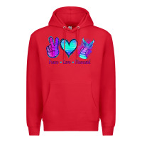 Red Peace Love Mermaid Premium Hoodie - Jasminsmagicworld