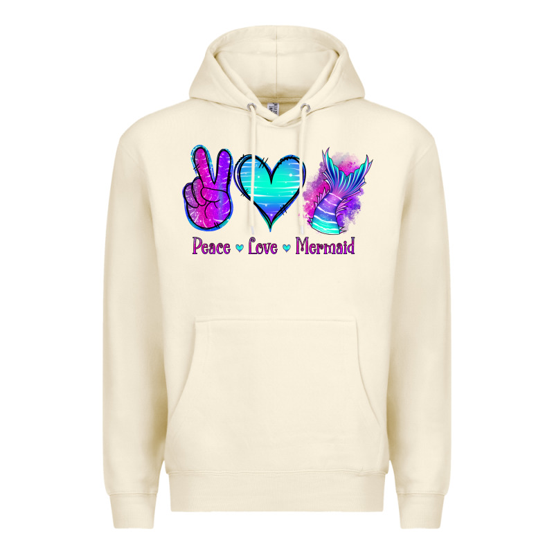 Peace Love Mermaid Premium Hoodie by Jasminsmagicworld | Teevron