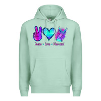 Seafoam Peace Love Mermaid Premium Hoodie - Jasminsmagicworld