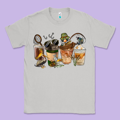 Fishing Coffee Cups Classic Tee Designed By Fadigitalartstudio