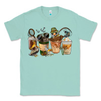 Seafoam Fishing Coffee Cups Classic Tee - FaDigitalArtStudio