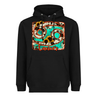Black cancer turquoise cowhide Heavyweight Hoodie - RanaPortraitStore