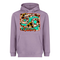 Lavender cancer turquoise cowhide Heavyweight Hoodie - RanaPortraitStore