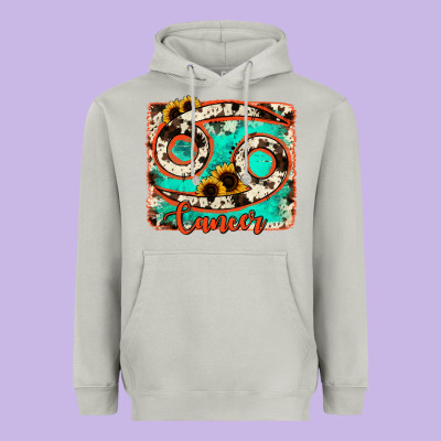 Cancer Turquoise Cowhide Heavyweight Hoodie Designed By Ranaportraitstore
