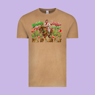 Giddy Up Jingle Horse Pick Up Your Feet Vintage Tee Designed By Cowhidedigitalart