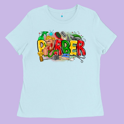 Barber Ladies Tee Designed By Cowhidedigitalart