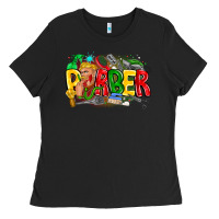Black barber Ladies Tee - CowhideDigitalArt