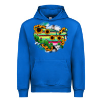 Cobalt America Map Sunflower Cactus Serape Urban Hoodie - RanaPortraitStore