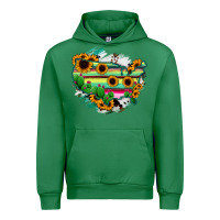 Emerald America Map Sunflower Cactus Serape Urban Hoodie - RanaPortraitStore