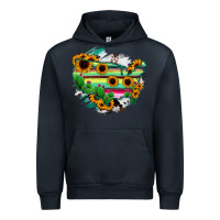 Navy America Map Sunflower Cactus Serape Urban Hoodie - RanaPortraitStore