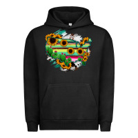Pigment Black America Map Sunflower Cactus Serape Urban Hoodie - RanaPortraitStore