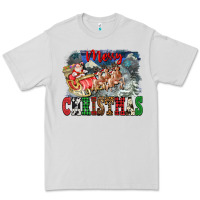 Dove Grey Merry Christmas Santa Sleigh Premium Tee - FaDigitalArtStudio