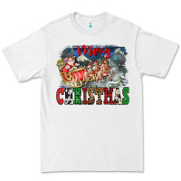 White Merry Christmas Santa Sleigh Premium Tee - FaDigitalArtStudio