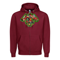 Burgundy christmas western thunderbird Zipper Hoodie - RanaPortraitStore