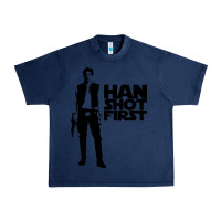 Navy han shot first Urban Heavy Tee - linhVisuals