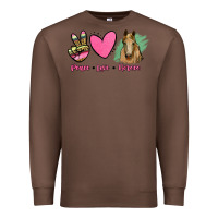 Chestnut peace love horses Premium Sweatshirt - RanaPortraitStore