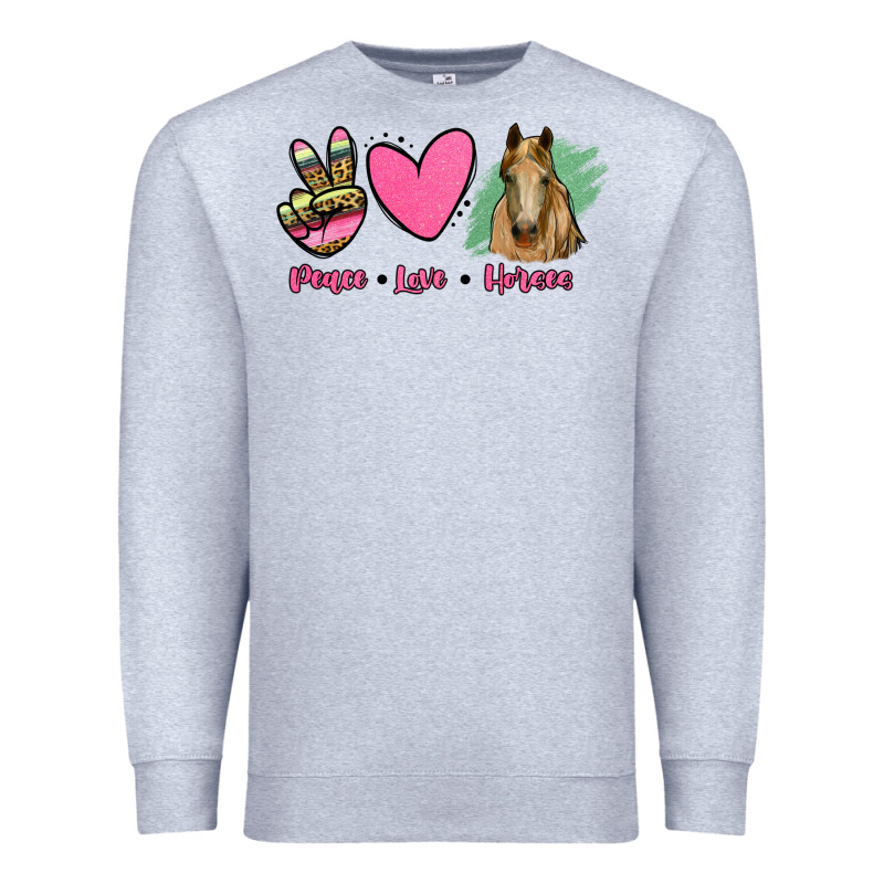 Peace Love Horses Premium Sweatshirt by RanaPortraitStore | Teevron