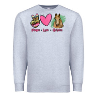Heather Grey peace love horses Premium Sweatshirt - RanaPortraitStore