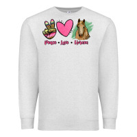 Oatmeal Heather peace love horses Premium Sweatshirt - RanaPortraitStore