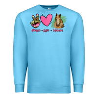 Ocean Blue peace love horses Premium Sweatshirt - RanaPortraitStore
