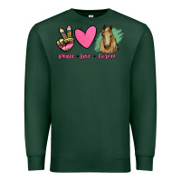 Sports Green peace love horses Premium Sweatshirt - RanaPortraitStore