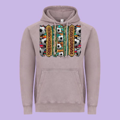 Soccer Camouflage Serape Cowhide Turquoise Leopard Glitter  Brushstrok Vintage Hoodie Designed By Artiststas