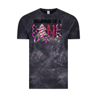 Cloud Black Dreaming Of A Pink Christmas Vintage Tee - CowhideDigitalArt