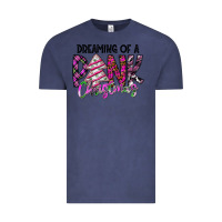Vintage Denim Dreaming Of A Pink Christmas Vintage Tee - CowhideDigitalArt