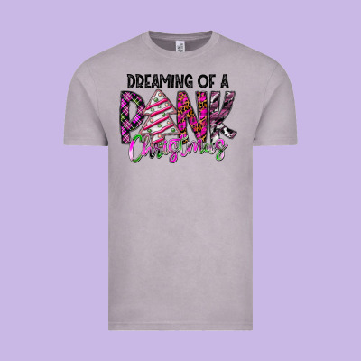 Dreaming Of A Pink Christmas Vintage Tee Designed By Cowhidedigitalart