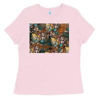 Bubblegum Pink easter pattern Ladies Tee - CowhideDigitalArt