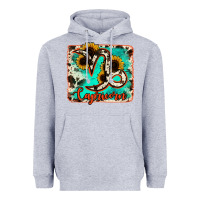Heather Grey capricorn turquoise cowhide Heavyweight Hoodie - RanaPortraitStore