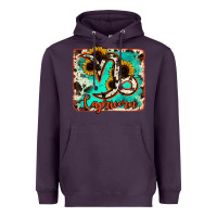 Plum capricorn turquoise cowhide Heavyweight Hoodie - RanaPortraitStore