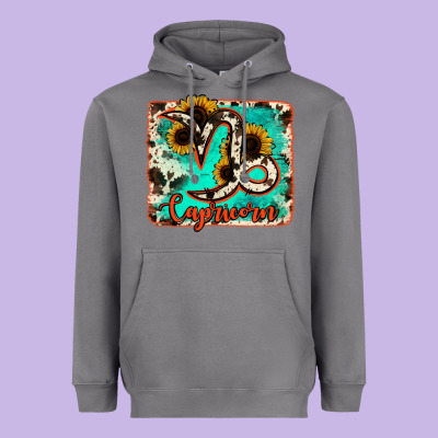 Capricorn Turquoise Cowhide Heavyweight Hoodie Designed By Ranaportraitstore