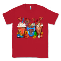 Red Basketball Coffee Cups Classic Tee - FaDigitalArtStudio