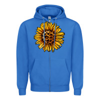 True Royal sunflower leopard Zipper Hoodie - Jasminsmagicworld