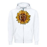 White sunflower leopard Zipper Hoodie - Jasminsmagicworld