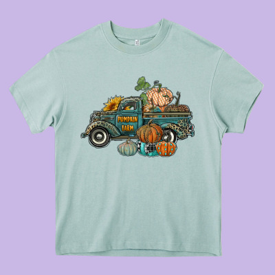 Western Pumpkin Farm Truck Heavy Core Tee Designed By Ranaportraitstore