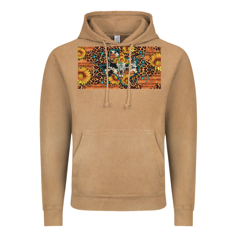 Texas Map Bull Skull Sunflower Leopard Licence Plate Vintage Hoodie by Artiststas | Teevron