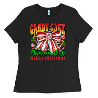 Black Candy Cane Christmas Club Ladies Tee - CowhideDigitalArt