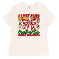Bone Candy Cane Christmas Club Ladies Tee - CowhideDigitalArt