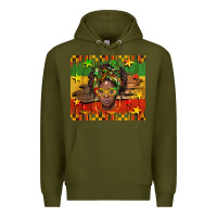 Army Green juneteenth black women  tumbler Premium Hoodie - BarkalooDesign