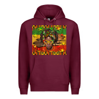Burgundy juneteenth black women  tumbler Premium Hoodie - BarkalooDesign