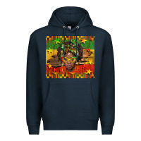Navy juneteenth black women  tumbler Premium Hoodie - BarkalooDesign