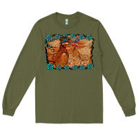 Army Green chicken western Long Sleeve Tee - RacoonDesign