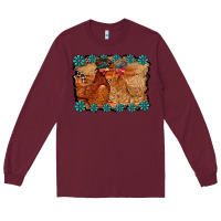 Burgundy chicken western Long Sleeve Tee - RacoonDesign