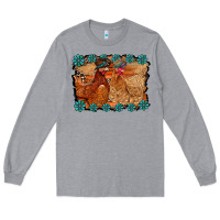 Heather Grey chicken western Long Sleeve Tee - RacoonDesign