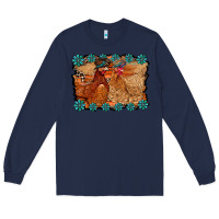 Navy chicken western Long Sleeve Tee - RacoonDesign